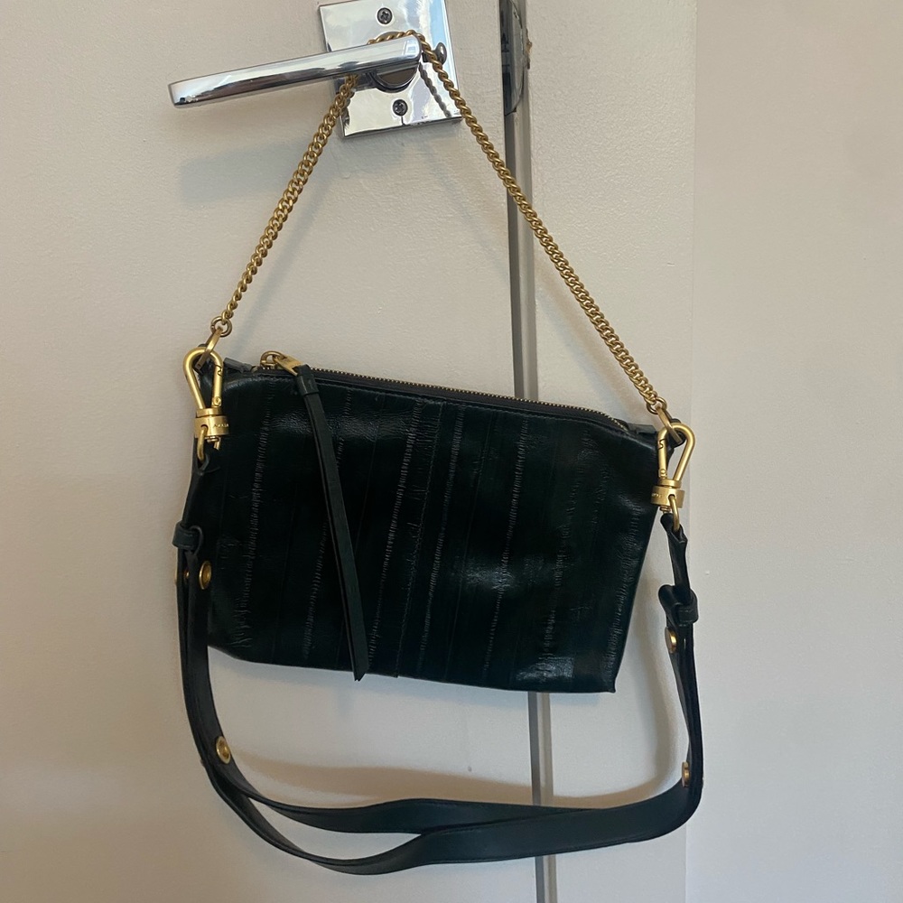 All Saints Dark Green Leather Bag